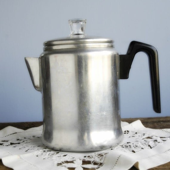 Vintage Coffee Pot Aluminum Stove Top Percolator Century