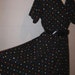 Sale - 1980s Little Black Dress. Black Polka Dot Dress. Vintage Pin Up Dress. Valentine Fashion. Women - size S / M