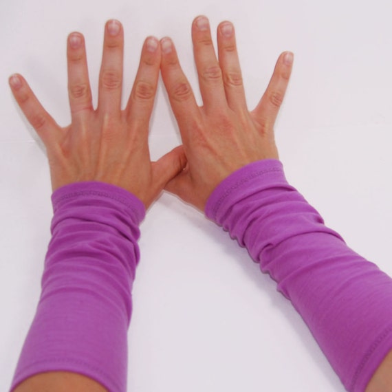 Arm Warmers in Pink Rose Wool Cuffs Fingerless by mirabeans