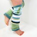 Leg Warmers for Kids - Sunny Skies Blue and Green Sparkle - Recycled Sweaters