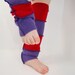 Leg Warmers for Kids - Tulip Red and Lavender Purple - Recycled Sweaters