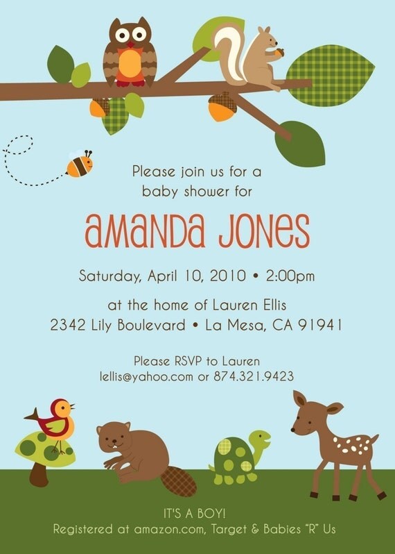 Enchanted Forest - Custom Baby Shower Invitation, boy, girl, neutral by ...