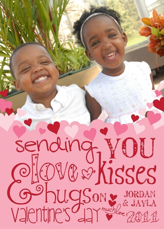Sending Love - Custom Photo Valentines Card Il_570xn