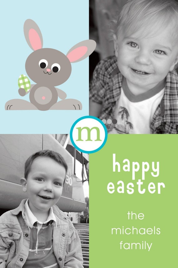 Funny Bunny - Custom Photo Easter or Spring Greeting Card Il_570xn