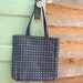 Cloth Tote Bag for Market- Navy Cubed