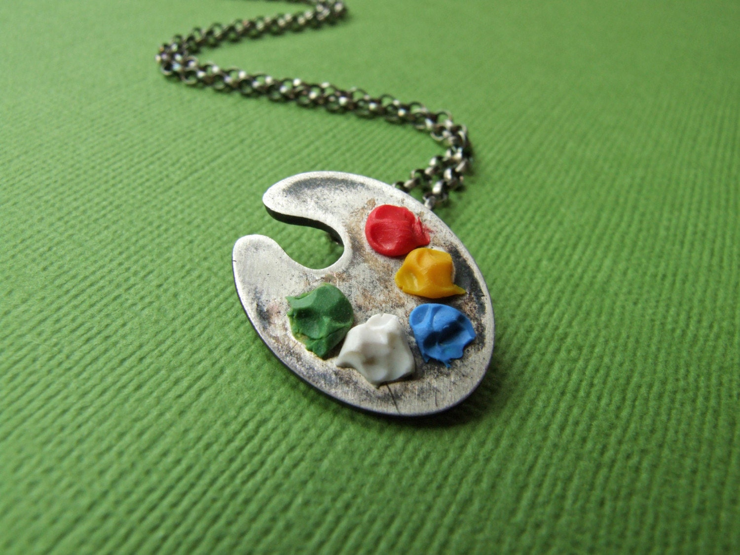 Artists paint palette necklace