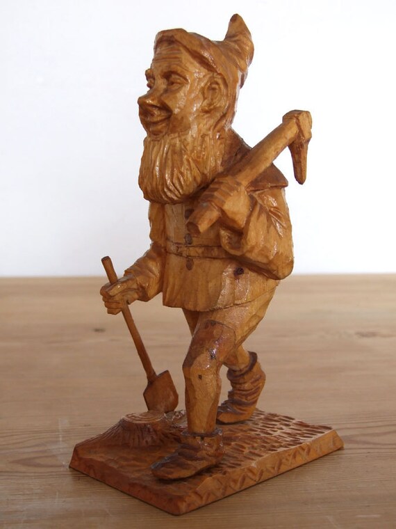 Gorgeous Black Forest dwarf carved wooden vintage possibly one