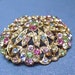 Rhinestone Brooch Large Multicolor 1950's Vintage Jewelry