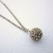 Rhinestone Necklace with Rhinestone Ball Pendant Wedding Bridal Vintage Jewelry