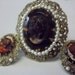 Cameo Brooch and Earrings West Germany Costume Jewelry