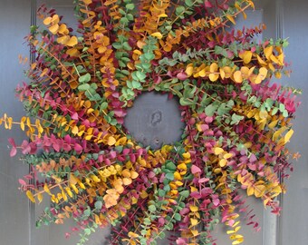 Eucalyptus Wreath- Spring Wreath- Dried Floral Wreath- Wall Decoration- Natural Home Decor