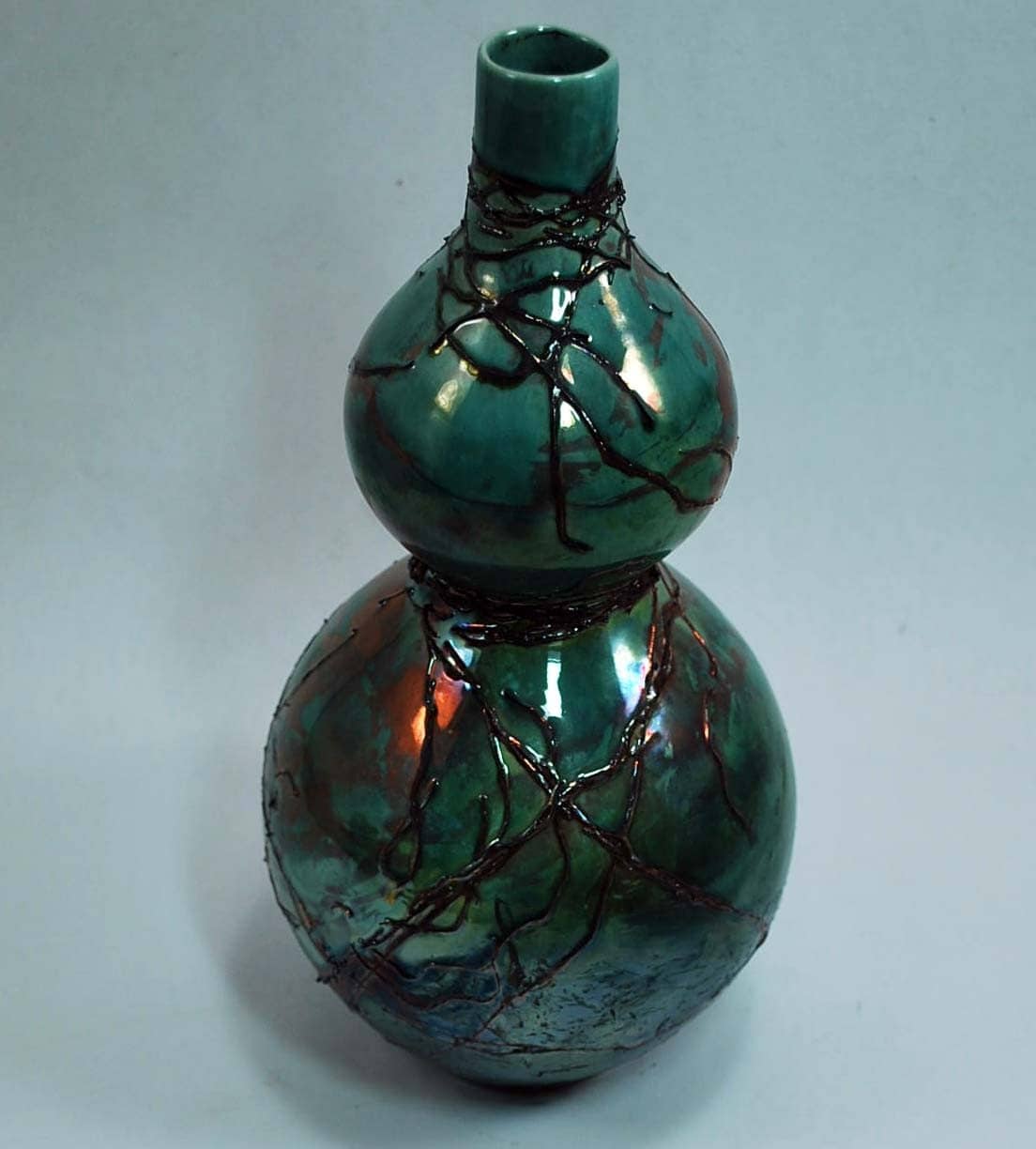 Copper Wire Raku Vase