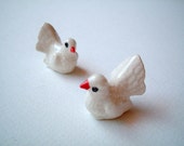 Little White Ceramic Bird: mini animal, ceramic animal, tiny animal, small animal, little animal, decoration, small, little, mini, dove
