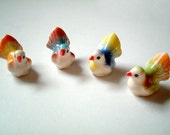 Miniature Ceramic Bird, mini animal, ceramic animal, tiny animal,  little animal, decoration, small, orange, yellow, little, tiny, iammie