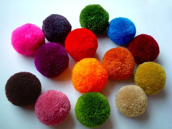 fur pom etsy pom pom yarn pink Yarn handmade balls Party Poms Pom pom