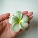 White and Green (Float on the Water) Ceramic Plumeria: ceramic flower, small flower, decoration, small, mini flower, aquarium