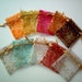Organza Bags with Golden Pattern, colorful, fabric bag, favor bag, present bag, gift bag, tiny, cute, colorful, assorted, birthday, 10 bags