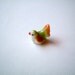 Miniature Ceramic Bird Figure, Orange and Green, mini, ceramic animal, tiny, small, little animal, decoration, miniature animal, iammie