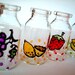 Mini Hand-Painted Jar, Set of FOUR, fruits, poka dots, Gift Box : strawberry, banana, lemon, grapes, red, green, purple, decoration, iammie