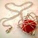 Red Heart Felt Necklace, valentine, bride, wedding, charm, birthday, atom, ball, charm, mobile, kid, boy, girl, beads, toy, party, gift
