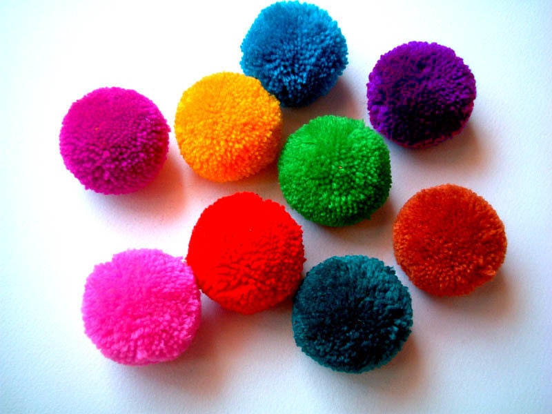 Yarn Pom Pom party poms handmade pompom yarn balls pink