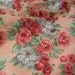 vintage pink roses barkcloth bedspread and curtain s shabby chic red FABULOUS fabric full double