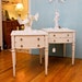 pair of vintage mahogany end table s nightstand s just lovely shabby cottage chic white distressed