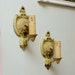 antique sconce pair shabby chic chippy flowers pinks ivory wired