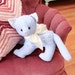 cat kitty vintage chenille bedspread shabby chic stuffed animal cottage boy baby