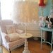 FAB vintage lamp table feather shade white cherub angel shabby chic table cottage prairie modern