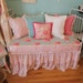 antique chic shabby daybed loveseat vintage chenille bedspread and roses prairie cottage