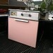 vintage pink wall oven 1950 s general electric GE kitchen range stove shabby chic cottage 1960s