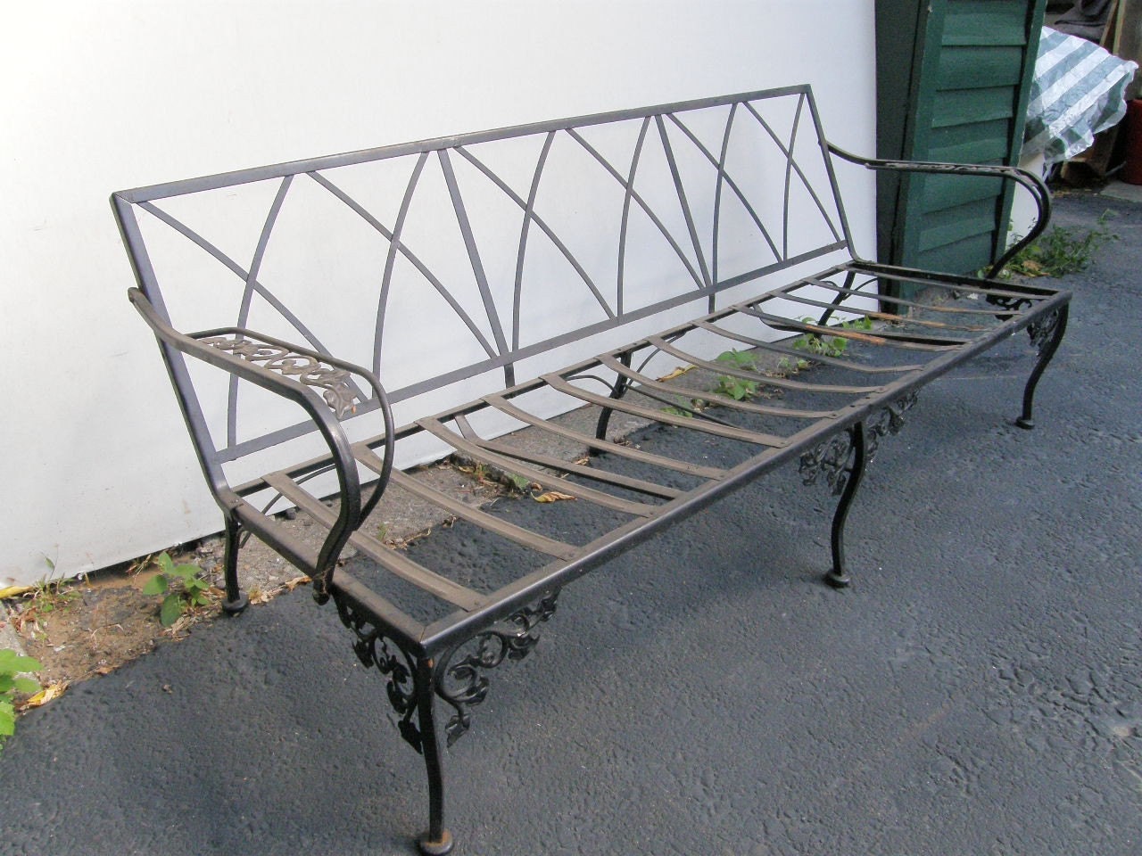 outdoor wrought iron couch