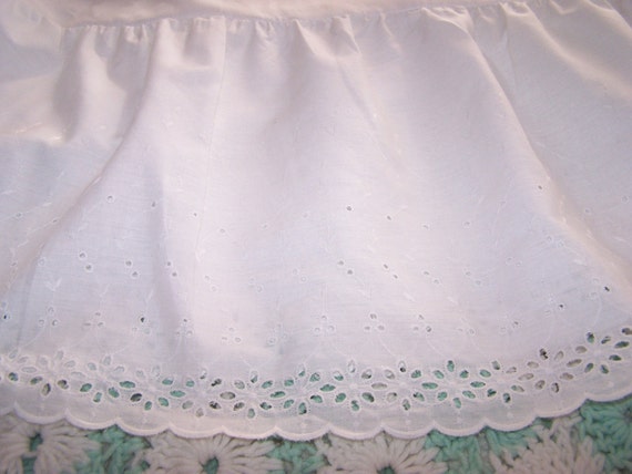 Eyelet Lace Queen Bed Skirt Dust Ruffle by SnowyCreekDesigns