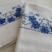 Vintage Blue Cross Stitched Pillowcases