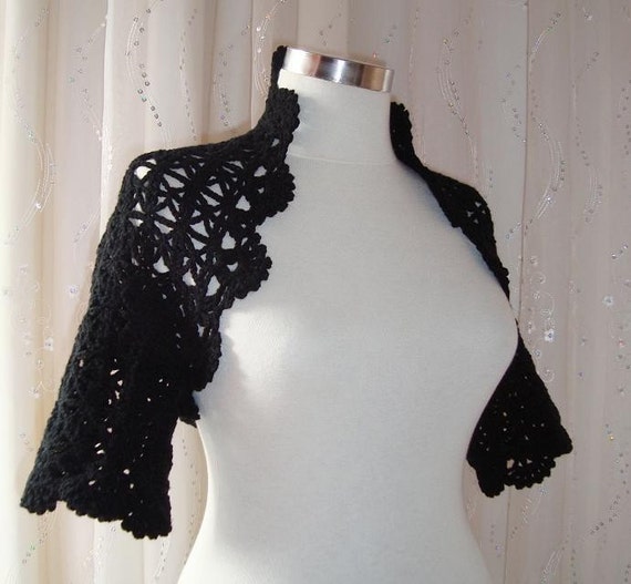 Black Crochet Shrug - Any Season