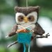 Needle Felted Friend - Knitting Owl Ornament