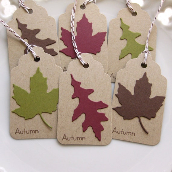 Leaf Gift Tags Autumn Favor Tag Set of 6 by FreshLemonBlossoms