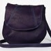 Purple Leather Crossbody Shoulder Bag Turquoise Stitching