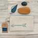 Arrow Stash Bag with Leather Feather Zipper Pull - Slate Blue