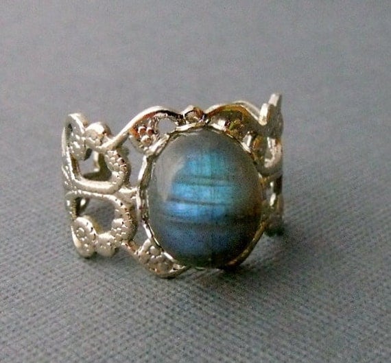 Labradorite Gemstone Ring Labradorite Stone Ring Blue