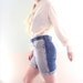 Vintage 80s Two Tone Denim 5 Pocket Cut Off Jean Shorts 28/29