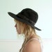 Felted Black Gaucho Hat Vintage 80s Bohemian Summer Hat