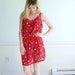 Fiesta Dot Vintage 70s Sleeveless Polka Dot Printed Mini Dress LARGE Petite