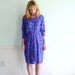 Neon Floral Vintage 80s Silk Printed Tulip Skirted Secretary Dress MEDIUM