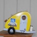 Reserved for Deb Finn, Yellow Retro Teardrop Trailer Bird House