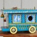 Turquoise Gypsy Wagon Birdhouse