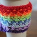Coffee Cup Cozy wrist cuff Rainbow with button