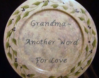 Grandma - Another Word for Love - Decorative Plate - Inspirational