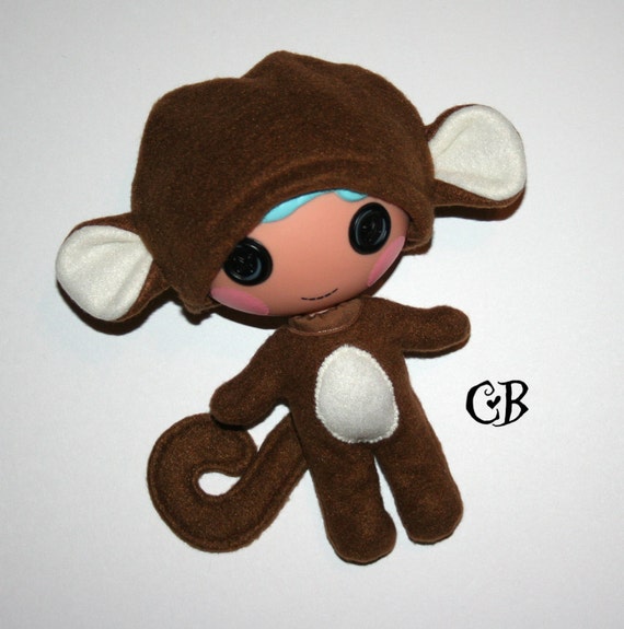 Brown Monkey Outfit for Lalaloopsy Littles Dolls // by CrucialBaby